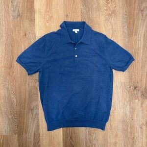 Reiss Classic Polo Shirt Men’s Large Baby Blue Knit Cotton Office Business Golf